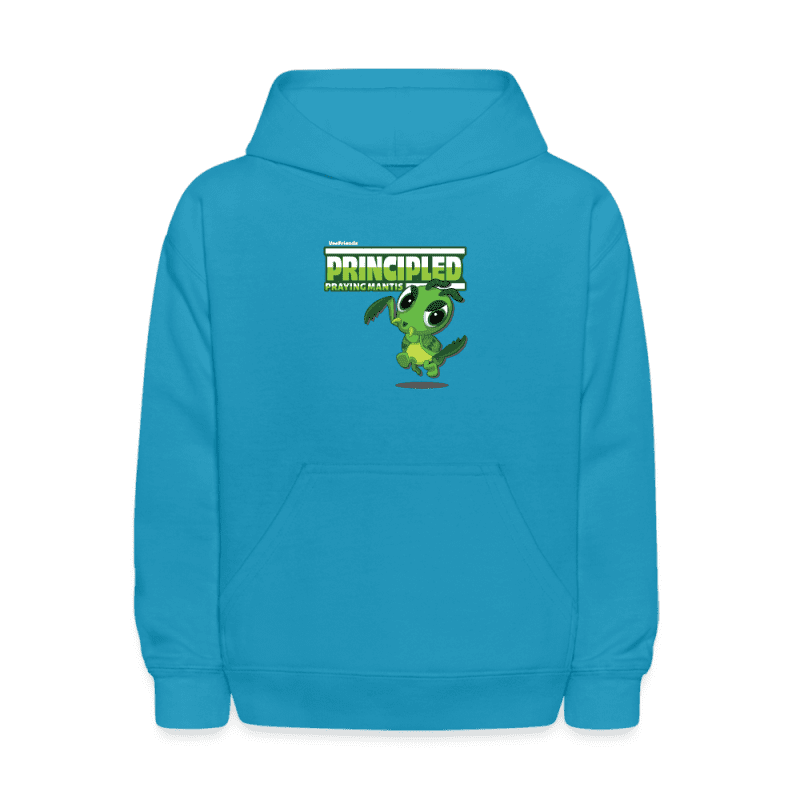 Principled Praying Mantis Character Comfort Kids Hoodie - turquoise