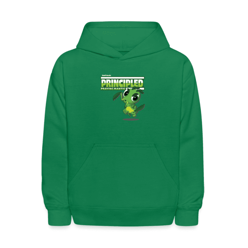 Principled Praying Mantis Character Comfort Kids Hoodie - kelly green