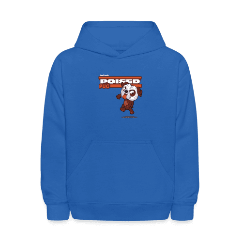 Poised Pug Character Comfort Kids Hoodie - royal blue