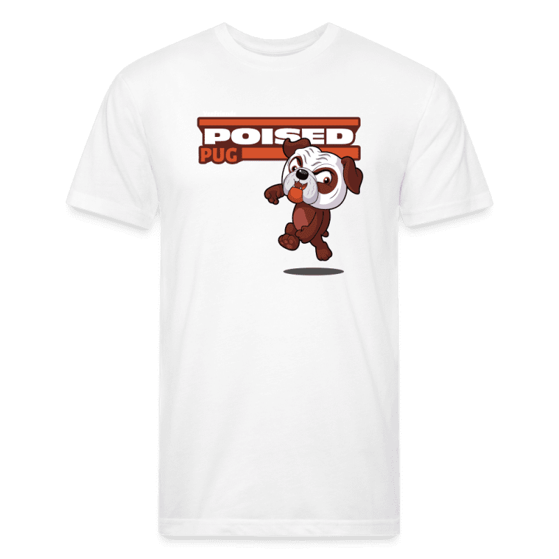 Poised Pug Character Comfort Adult Tee - white