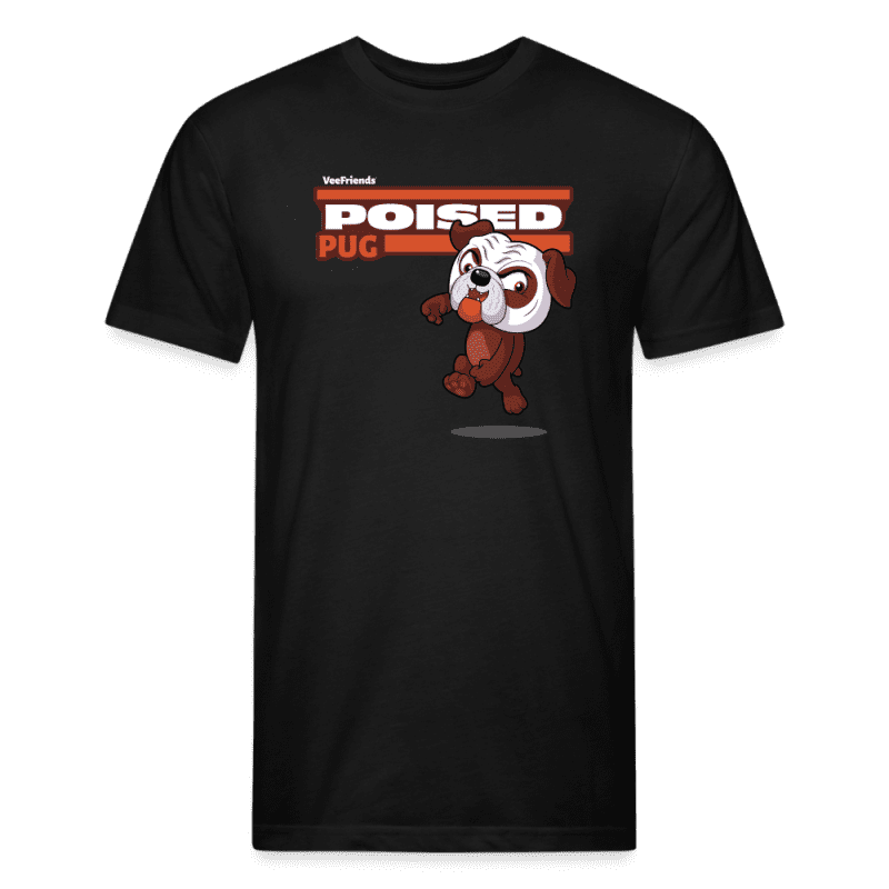 Poised Pug Character Comfort Adult Tee - black