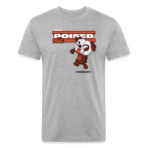 Poised Pug Character Comfort Adult Tee - heather gray