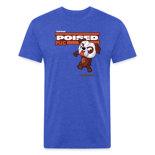 Poised Pug Character Comfort Adult Tee - heather royal