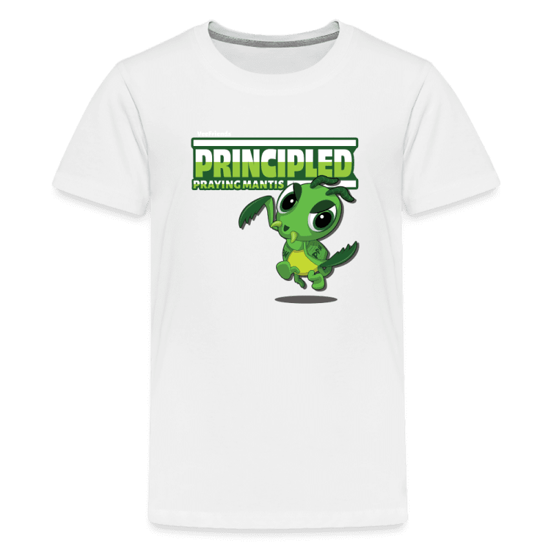 Principled Praying Mantis Character Comfort Kids Tee - white