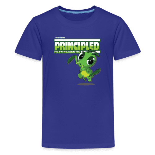 Principled Praying Mantis Character Comfort Kids Tee - royal blue