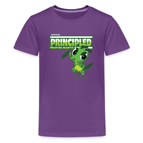 Principled Praying Mantis Character Comfort Kids Tee - purple