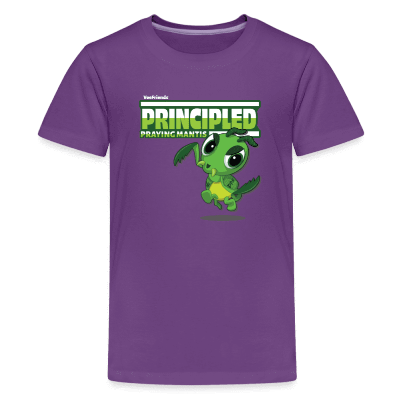 Principled Praying Mantis Character Comfort Kids Tee - purple