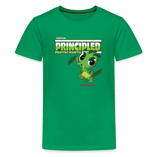 Principled Praying Mantis Character Comfort Kids Tee - kelly green