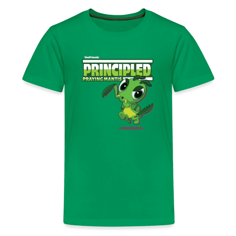 Principled Praying Mantis Character Comfort Kids Tee - kelly green