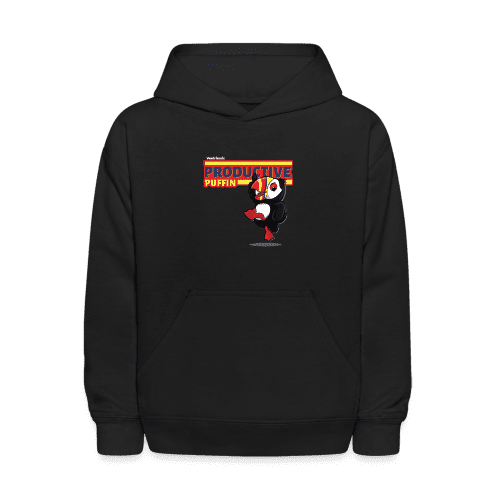 Productive Puffin Character Comfort Kids Hoodie - black