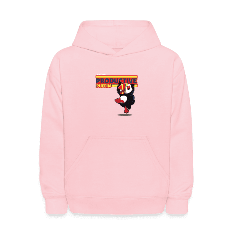 Productive Puffin Character Comfort Kids Hoodie - pink