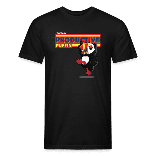 Productive Puffin Character Comfort Adult Tee - black