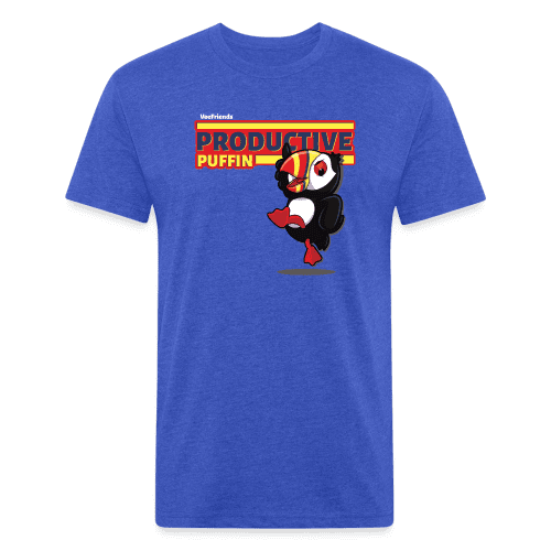 Productive Puffin Character Comfort Adult Tee - heather royal