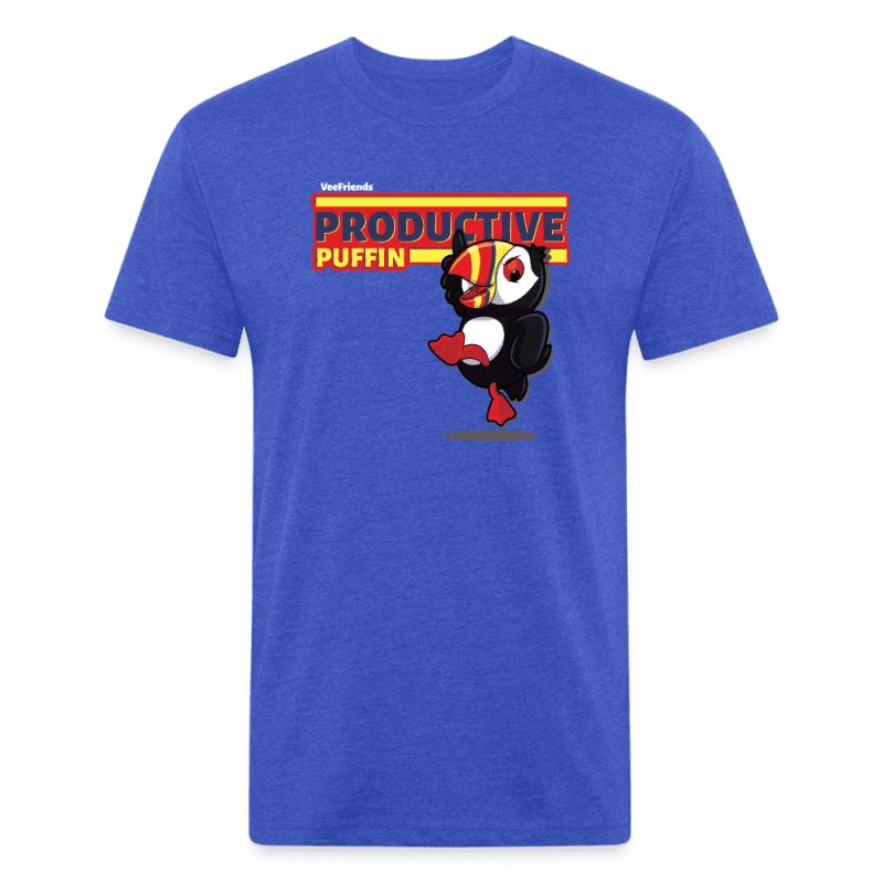 Productive Puffin Character Comfort Adult Tee - heather royal