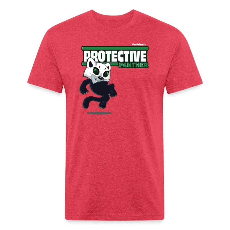 Protective Panther Character Comfort Adult Tee - heather red