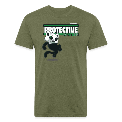 Protective Panther Character Comfort Adult Tee - heather military green