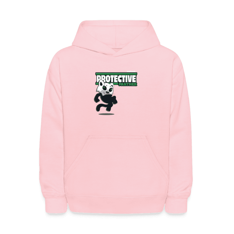 Protective Panther Character Comfort Kids Hoodie - pink