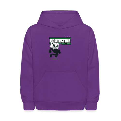 Protective Panther Character Comfort Kids Hoodie - purple