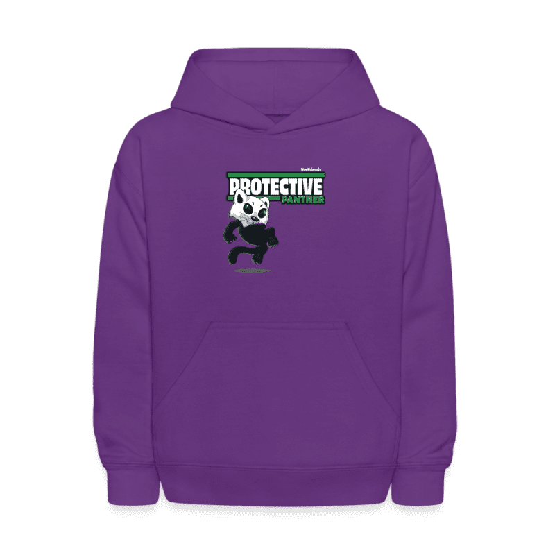 Protective Panther Character Comfort Kids Hoodie - purple