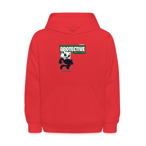 Protective Panther Character Comfort Kids Hoodie - red