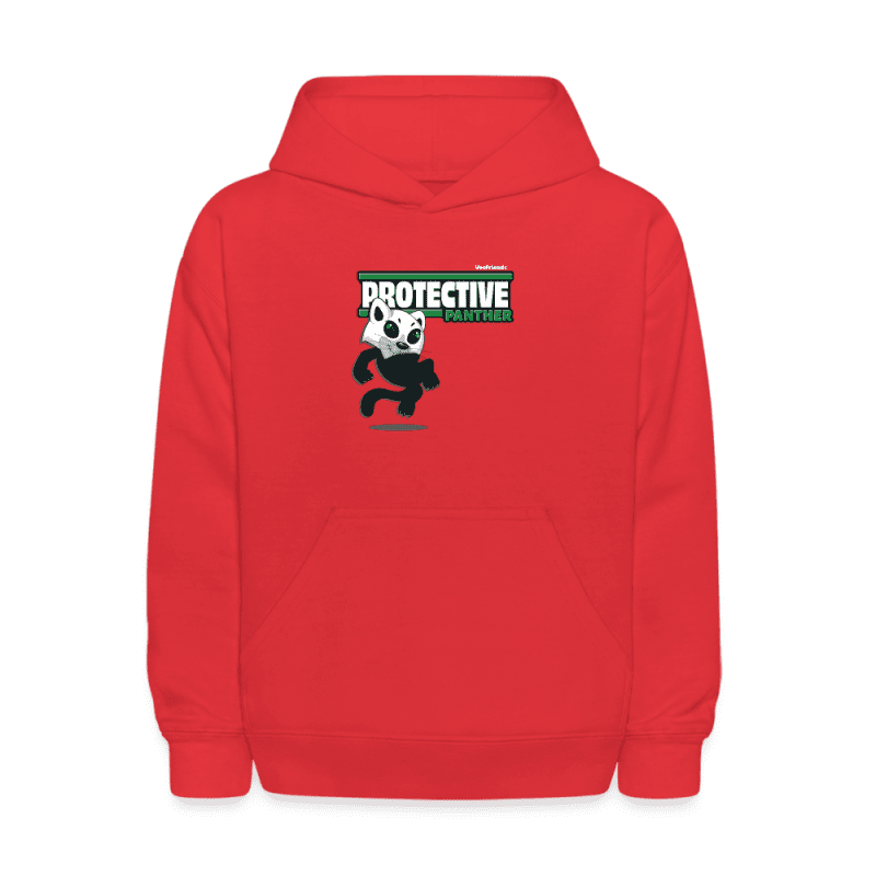 Protective Panther Character Comfort Kids Hoodie - red