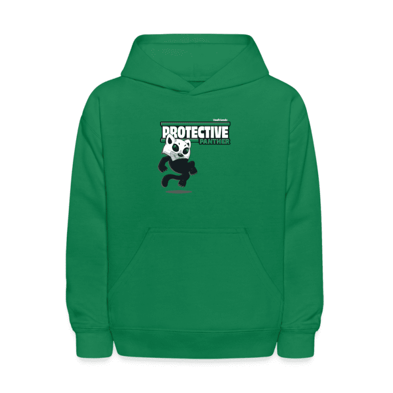 Protective Panther Character Comfort Kids Hoodie - kelly green