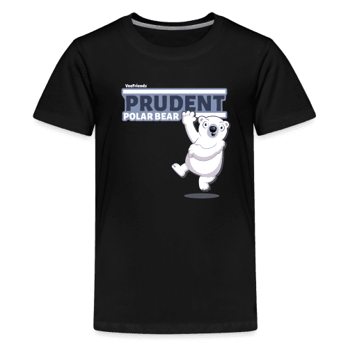 Prudent Polar Bear Character Comfort Kids Tee - black