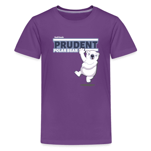 Prudent Polar Bear Character Comfort Kids Tee - purple