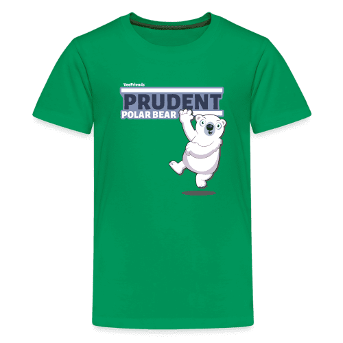 Prudent Polar Bear Character Comfort Kids Tee - kelly green