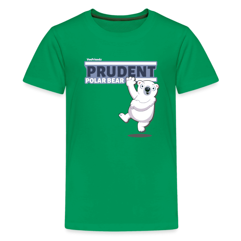 Prudent Polar Bear Character Comfort Kids Tee - kelly green