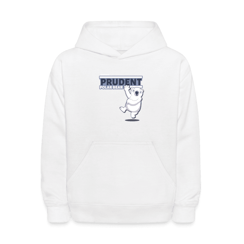 Prudent Polar Bear Character Comfort Kids Hoodie - white