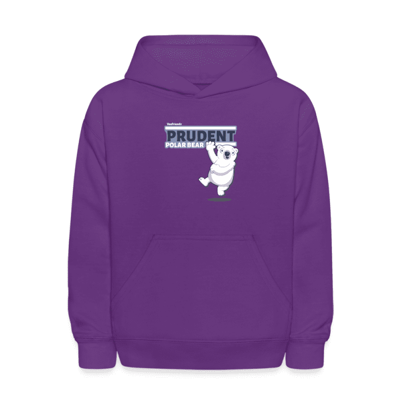 Prudent Polar Bear Character Comfort Kids Hoodie - purple