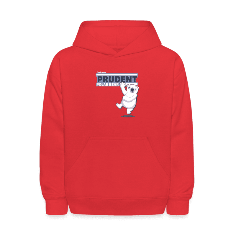 Prudent Polar Bear Character Comfort Kids Hoodie - red