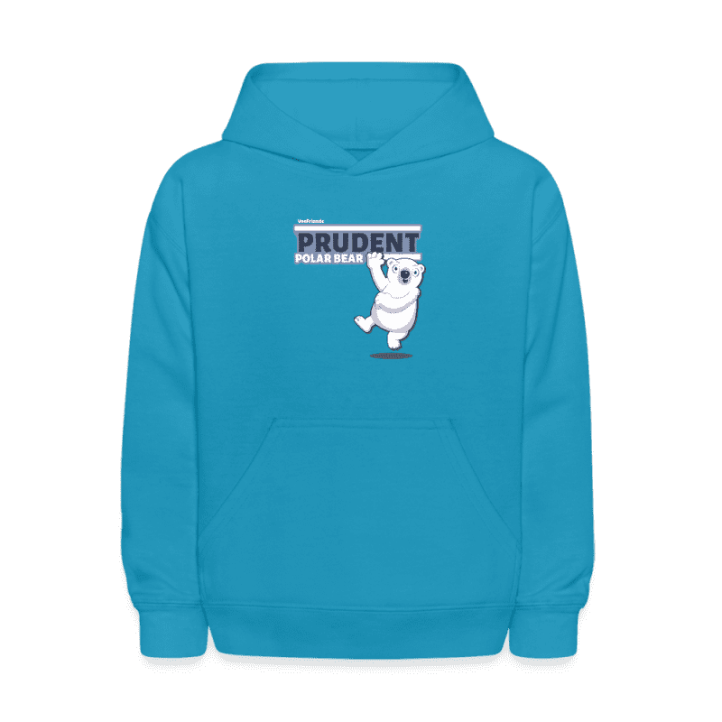 Prudent Polar Bear Character Comfort Kids Hoodie - turquoise