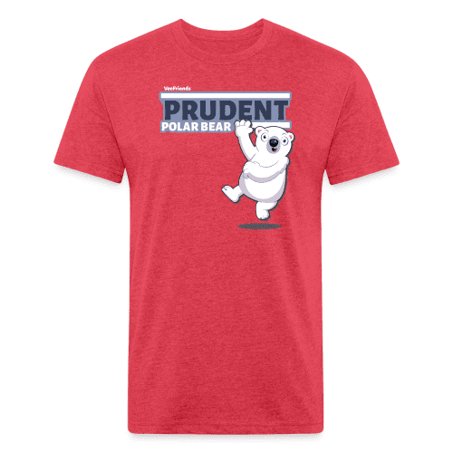 Prudent Polar Bear Character Comfort Adult Tee - heather red