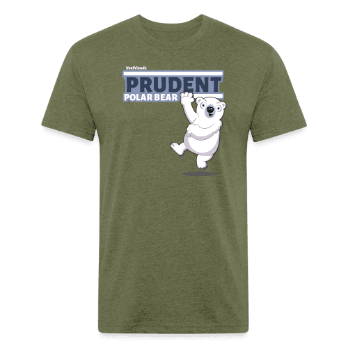 Prudent Polar Bear Character Comfort Adult Tee - heather military green