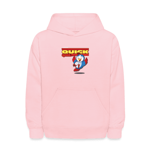 Quick Quail Character Comfort Kids Hoodie - pink