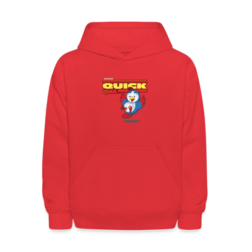 Quick Quail Character Comfort Kids Hoodie - red