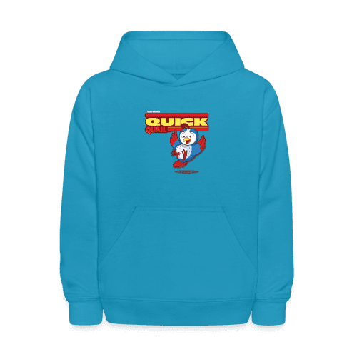 Quick Quail Character Comfort Kids Hoodie - turquoise