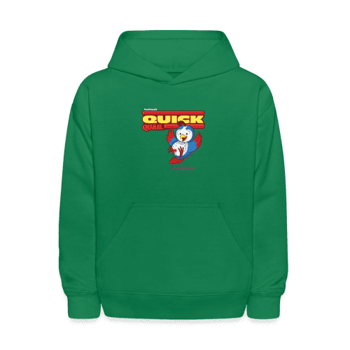 Quick Quail Character Comfort Kids Hoodie - kelly green