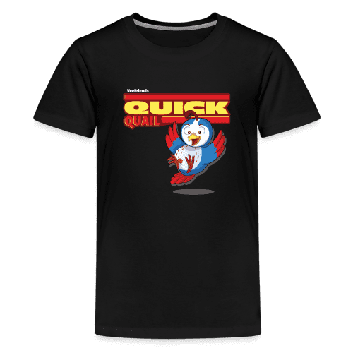 Quick Quail Character Comfort Kids Tee - black