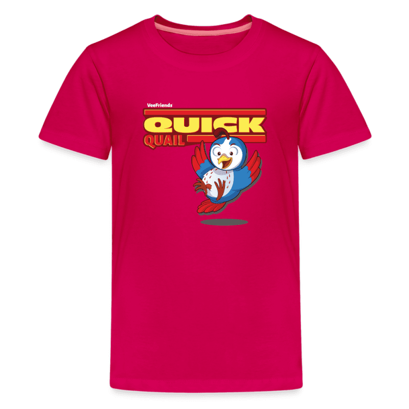 Quick Quail Character Comfort Kids Tee - dark pink