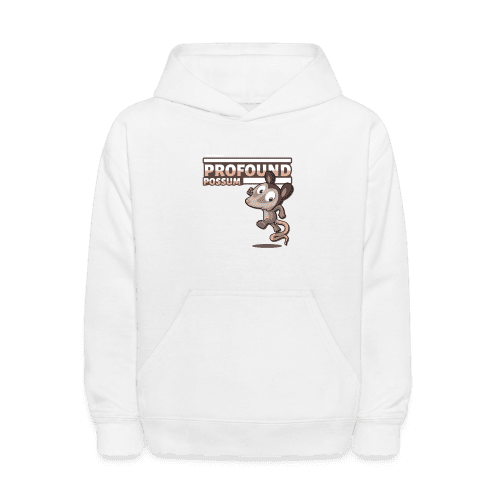 Profound Possum Character Comfort Kids Hoodie - white