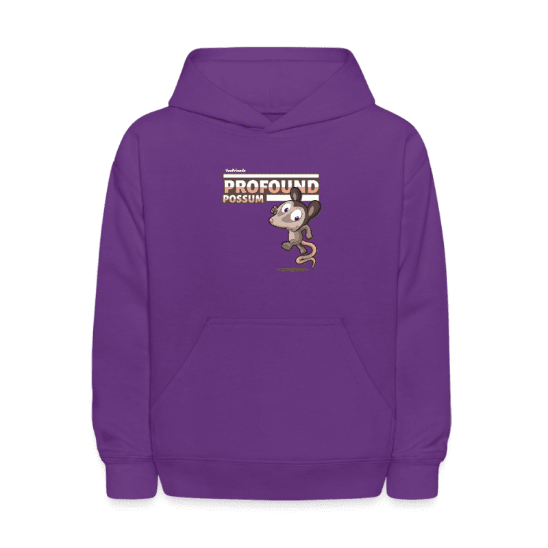 Profound Possum Character Comfort Kids Hoodie - purple