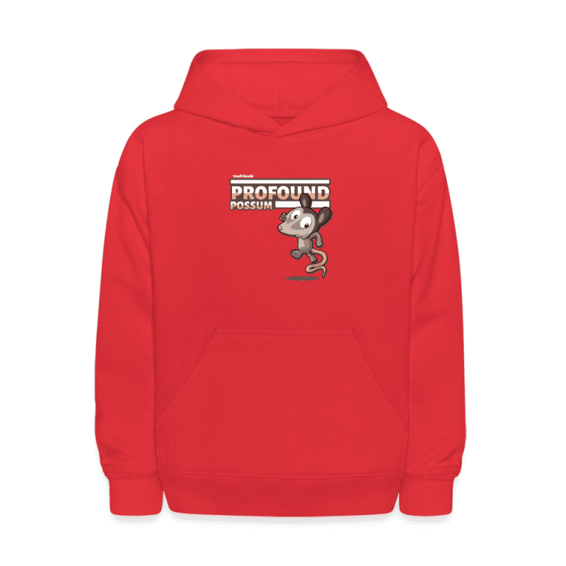 Profound Possum Character Comfort Kids Hoodie - red