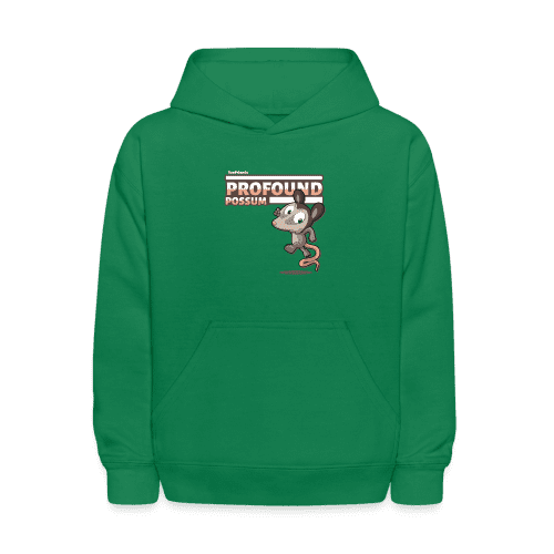 Profound Possum Character Comfort Kids Hoodie - kelly green