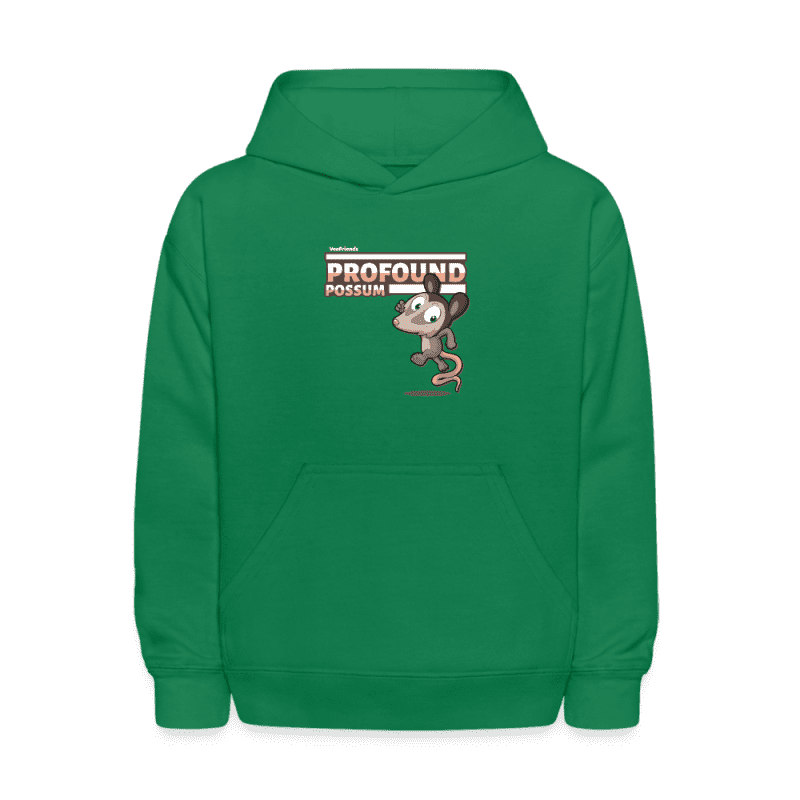 Profound Possum Character Comfort Kids Hoodie - kelly green