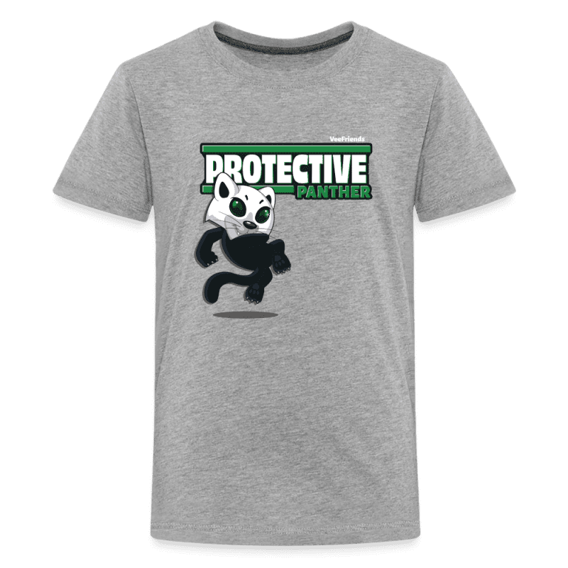 Protective Panther Character Comfort Kids Tee - heather gray