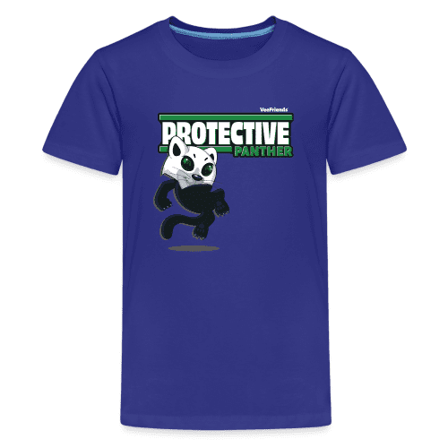 Protective Panther Character Comfort Kids Tee - royal blue