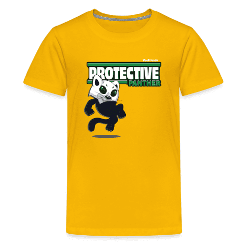 Protective Panther Character Comfort Kids Tee - sun yellow